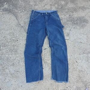 Vintage 60s Carters Watch the Wear Distressed Denim Jeans USA